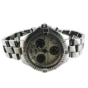 Breitling Colt Chronograph A73350 Silver Blue Dial Quartz Watch #20813